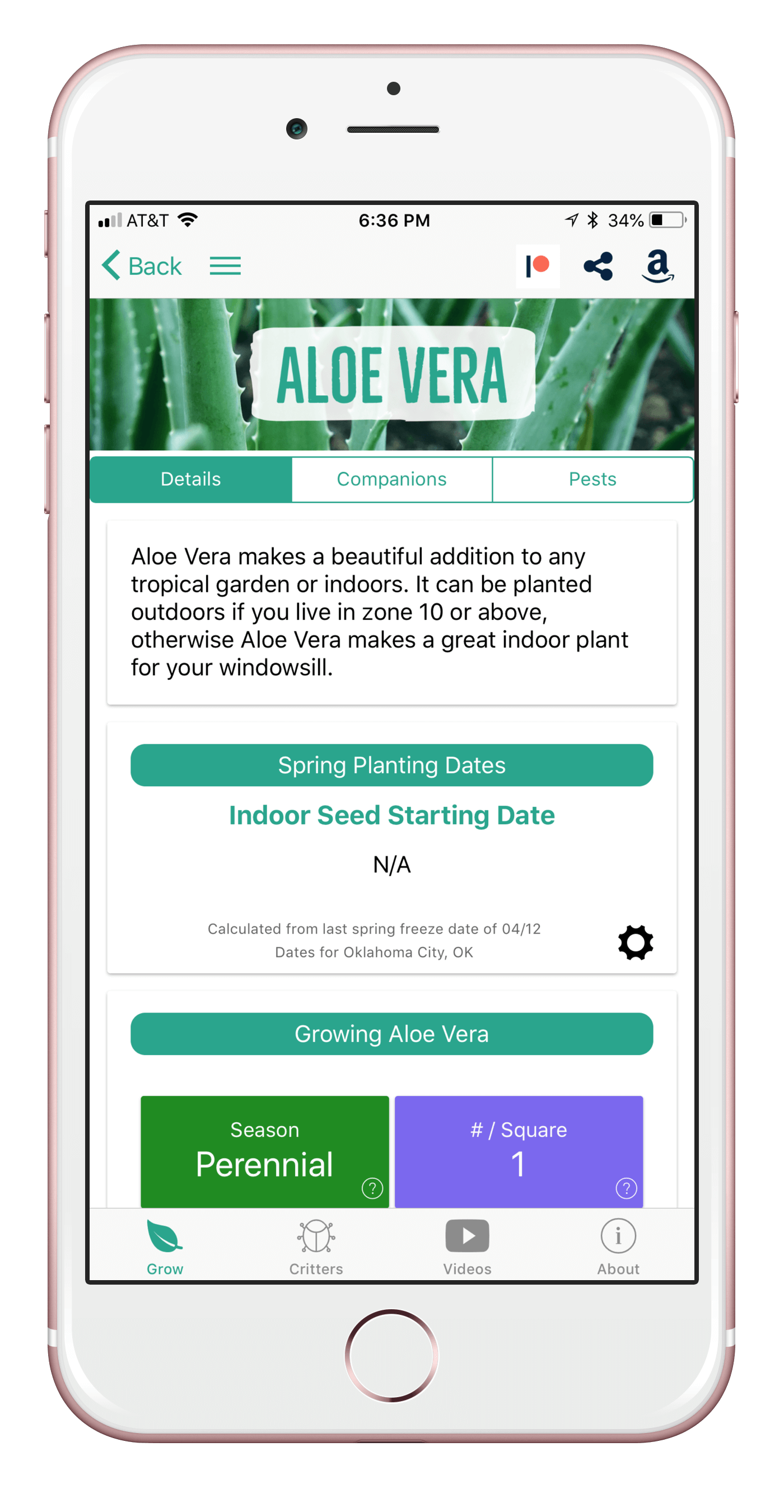 Grow Aloe Vera with the From Seed to Spoon Garden Planner App