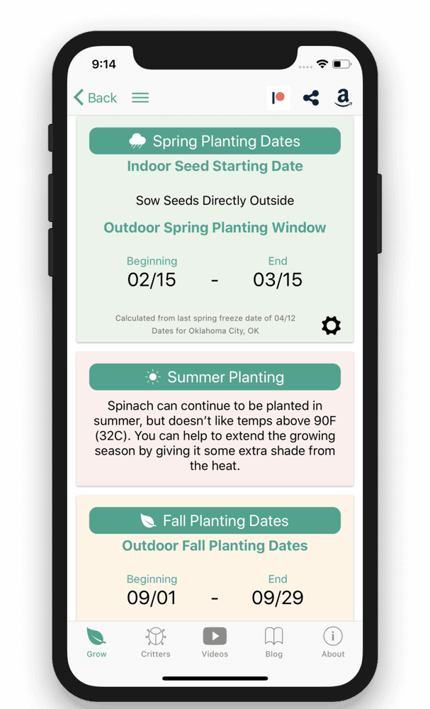 Seed to Spoon – Customized Planting Dates