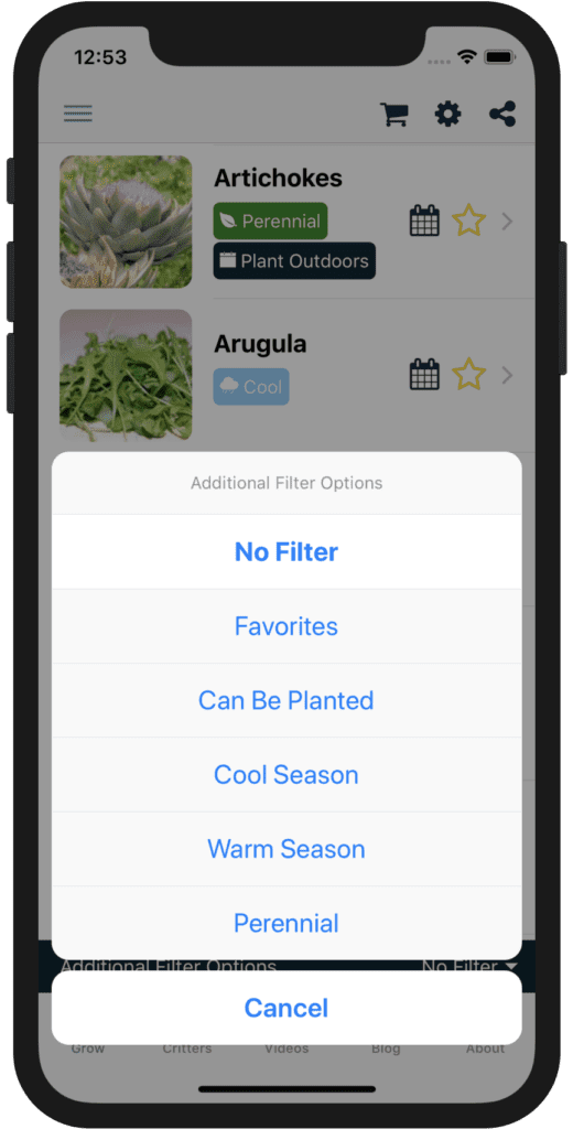 Filter Plants List by What Can Be Planted Now!