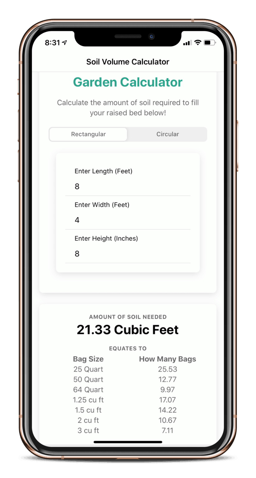 Our Garden Soil Calculator App to Calculates How Much Soil You Need for Your Raised Bed! From