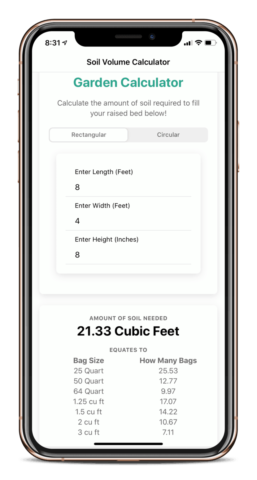 Our Garden Soil Calculator App to Calculates How Much Soil You Need for Your Raised Bed! From